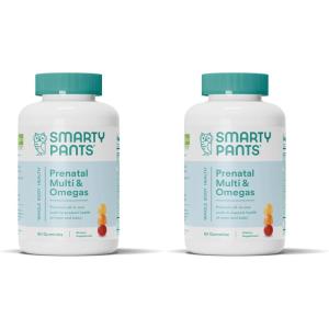 SmartyPants Prenatal Multivitamin Gummies, Omega 3 (DHA/EPA), Methylfolate, Biotin, Vitamin D3, C, Vitamin B12, B6, Vitamin A, K & Zinc, Gluten Free, 120 Count (40 Day Supply)(Old Formula)