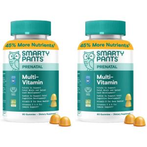 SmartyPants Prenatal Vitamins for Women, Multivitamin Gummies: Pre and Postnatal Vitamins, Biotin, Methylfolate, Vitamin D3, C, Vitamin B12, B6, A, K & Zinc, Inositol, 60 Count (30 Day Supply)(60 Count (Pack of 2))