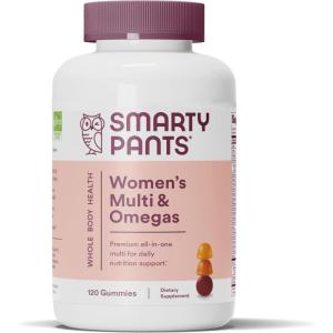 SmartyPants Women’s Multivitamin Gummies, Omega 3 DHA/EPA, Methylfolate, CoQ10, Vitamin D3, C, B12, B6, A, K, Zinc, Three Fruit Flavors, 90 Count (30 Day Supply)(Old 20 Day Supply)