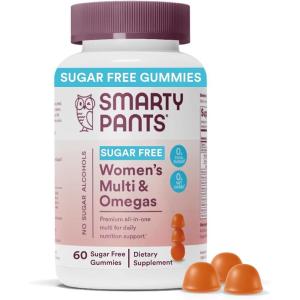SmartyPants Zero Sugar Women’s Multivitamin Gummies: Biotin, Methylfolate, Omega 3 (ALA), Vitamin D3, C, Vitamin B12, B6, A, K, Zinc, Inositol, Gluten Free, No Sugar Alcohols, 90 Count (30 Day Supply)(Old Formula)