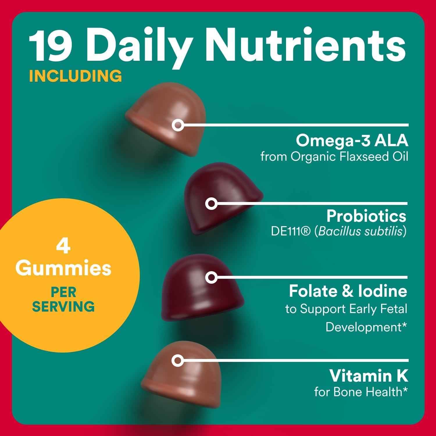 image:imageSmartyPants Prenatal Omega 3 DHA Gummies Prenatal Vitamins for Women to Support Baby Brain Development with Algal Oil Gluten Free Clean Label Orange Lemon Flavor 120 Gummies 30 Day SupplyOrganic Probiotics