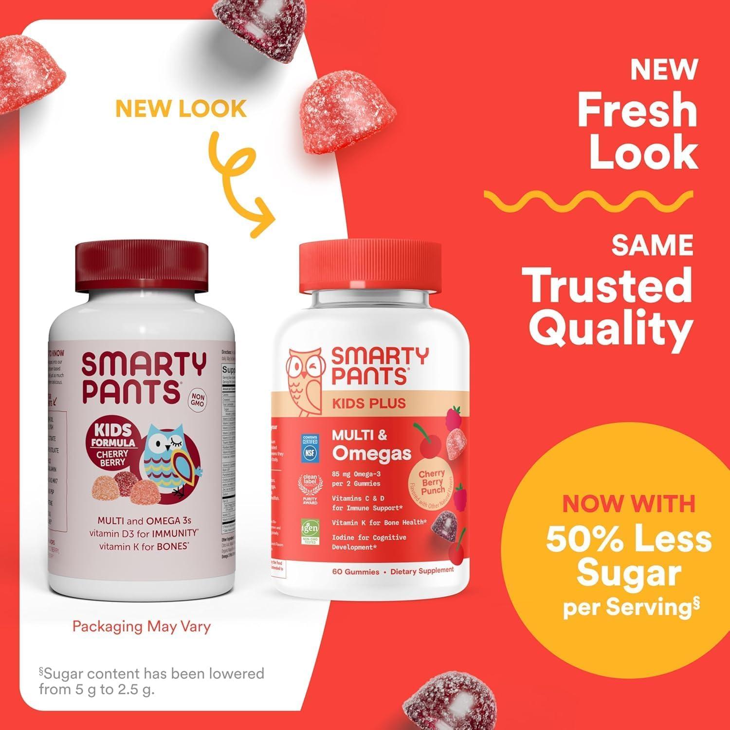 image:imageSmartyPants and DisneyPixars Toy Story 5 Kids Multivitamin Gummies Omega 3 DHA EPA Vitamin D C B12 E Zinc and Iodine Clean Label Gluten Free Mixed Fruit Flavors 30 Day Supply 60 GummiesCherry Berry NEW