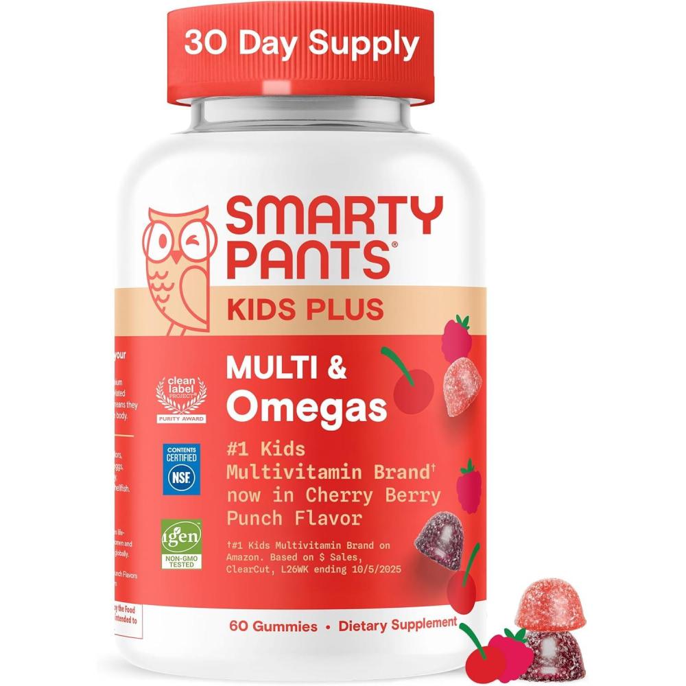 image:imageSmartyPants and DisneyPixars Toy Story 5 Kids Multivitamin Gummies Omega 3 DHA EPA Vitamin D C B12 E Zinc and Iodine Clean Label Gluten Free Mixed Fruit Flavors 30 Day Supply 60 GummiesCherry Berry NEW